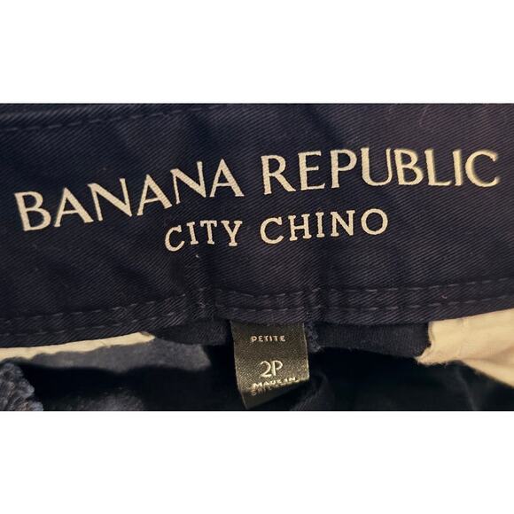 Banana Republic City Chino Cuff Hem Ankle Pant in Navy Blue Size 2 Petite - Picture 4 of 5